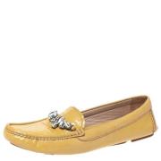 Pre-owned Leather flats Miu Miu Pre-owned , Yellow , Dames