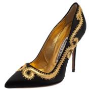 Pre-owned Satin heels Manolo Blahnik Pre-owned , Black , Dames
