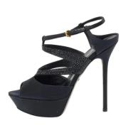 Pre-owned Satin heels Sergio Rossi Pre-owned , Black , Dames