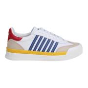 Witte/Gele/Blauwe Leren Sneakers Dsquared2 , Multicolor , Heren