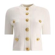 6 Knopen Cardigan Balmain , White , Dames