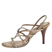 Pre-owned Leather sandals Louis Vuitton Vintage , Gray , Dames