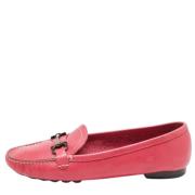 Pre-owned Leather flats Salvatore Ferragamo Pre-owned , Pink , Dames