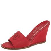 Pre-owned Canvas sandals Chanel Vintage , Red , Dames