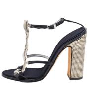 Pre-owned Leather sandals Giuseppe Zanotti Pre-owned , Black , Dames