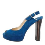 Pre-owned Suede sandals Jimmy Choo Pre-owned , Blue , Dames