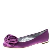 Pre-owned Satin flats Giuseppe Zanotti Pre-owned , Purple , Dames