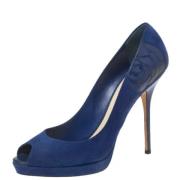 Pre-owned Suede heels Dior Vintage , Blue , Dames