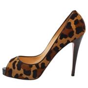 Pre-owned Fabric heels Christian Louboutin Pre-owned , Brown , Dames