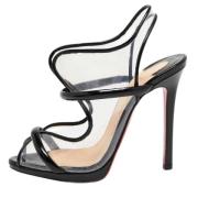 Pre-owned Leather sandals Christian Louboutin Pre-owned , Black , Dame...