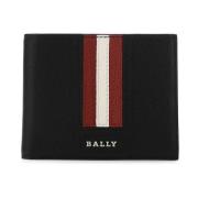 Zwarte leren portemonnee Bally , Black , Heren