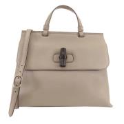 Pre-owned Leather handbags Gucci Vintage , Beige , Dames