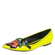 Pre-owned Leather flats Louis Vuitton Vintage , Yellow , Dames