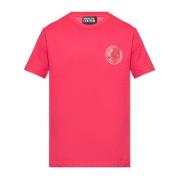 T-shirt met logo Versace Jeans Couture , Pink , Heren