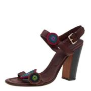 Pre-owned Leather sandals Prada Vintage , Brown , Dames