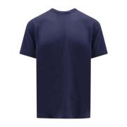 Blauw Geribbelde Crew-Neck T-Shirt Roberto Collina , Blue , Heren