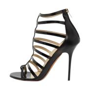 Pre-owned Leather sandals Jimmy Choo Pre-owned , Black , Dames