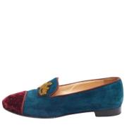 Pre-owned Suede flats Christian Louboutin Pre-owned , Green , Dames