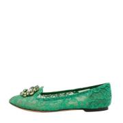 Pre-owned Lace flats Dolce & Gabbana Pre-owned , Green , Dames