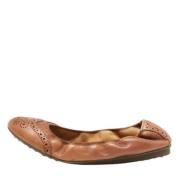 Pre-owned Leather flats Salvatore Ferragamo Pre-owned , Brown , Dames