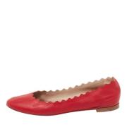 Pre-owned Leather flats Chloé Pre-owned , Red , Dames