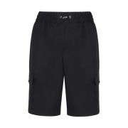 Zwarte Shorts met Katoen en Elastaan Philipp Plein , Black , Heren