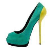 Pre-owned Suede heels Giuseppe Zanotti Pre-owned , Green , Dames