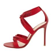 Pre-owned Fabric sandals Gianvito Rossi Pre-owned , Red , Dames