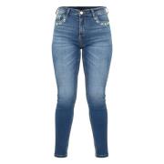 Slim Fit Stretch Jeans met Str Applicatie Kocca , Blue , Dames