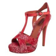Pre-owned Leather sandals Missoni Pre-owned , Red , Dames