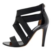 Pre-owned Leather sandals Sergio Rossi Pre-owned , Black , Dames