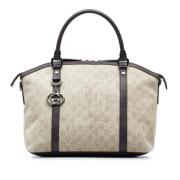 Pre-owned Leather handbags Gucci Vintage , Beige , Dames