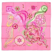 Pre-owned Silk scarves Hermès Vintage , Pink , Dames