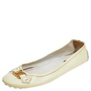 Pre-owned Leather flats Louis Vuitton Vintage , White , Dames