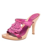 Pre-owned Leather sandals Dior Vintage , Pink , Dames