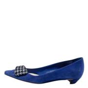 Pre-owned Suede flats Dior Vintage , Blue , Dames