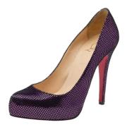 Pre-owned Suede heels Christian Louboutin Pre-owned , Purple , Dames