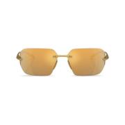 Gouden Zonnebril met Originele Hoes Prada , Yellow , Dames