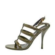Pre-owned Leather sandals Gucci Vintage , Green , Dames