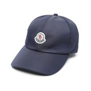 Navy Blue Appliqué Logo Baseball Cap Moncler , Blue , Unisex