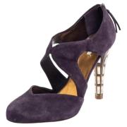 Pre-owned Suede heels Miu Miu Pre-owned , Purple , Dames