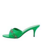 Pre-owned Leather sandals Balenciaga Vintage , Green , Dames