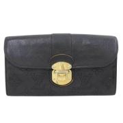 Pre-owned Leather wallets Louis Vuitton Vintage , Black , Dames