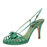 Pre-owned Satin sandals Sergio Rossi Pre-owned , Green , Dames