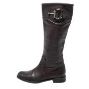 Pre-owned Leather boots Gucci Vintage , Brown , Dames