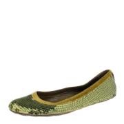 Pre-owned Fabric flats Gucci Vintage , Green , Dames