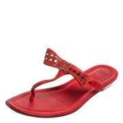 Pre-owned Leather flats Dior Vintage , Red , Dames