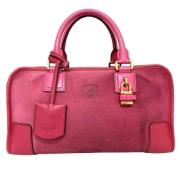 Pre-owned Suede handbags Loewe Pre-owned , Pink , Dames