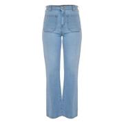 Flared high-waisted jeans met voorzakken Kocca , Blue , Dames