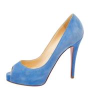 Pre-owned Suede heels Christian Louboutin Pre-owned , Blue , Dames